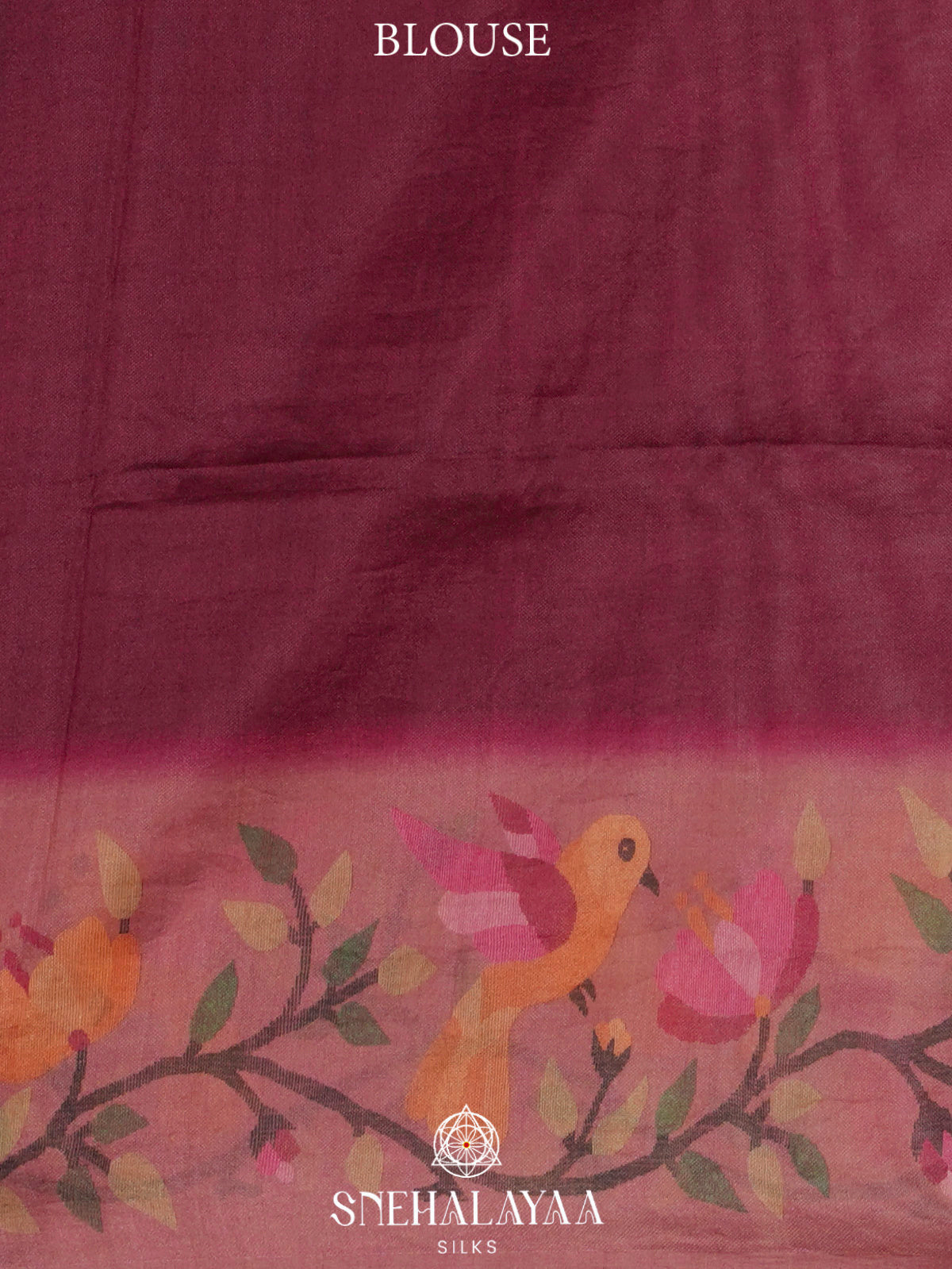 Maroon Tussar Saree