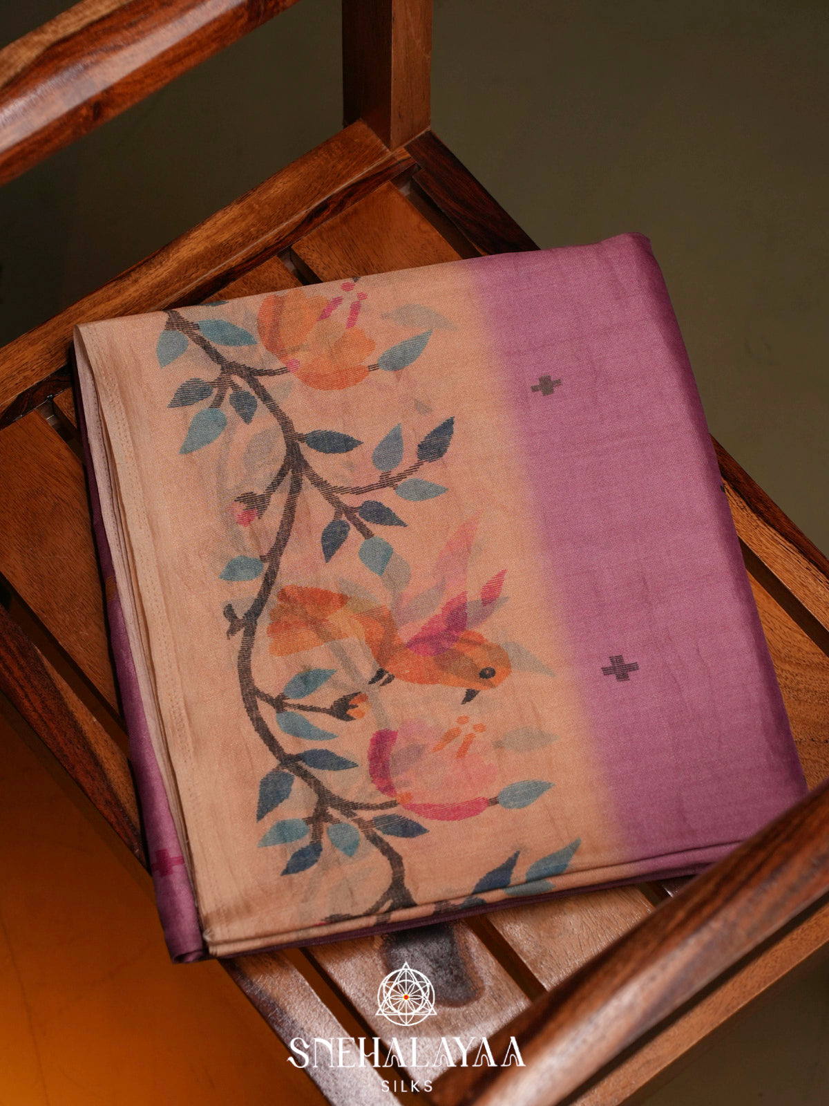 Mauve Tussar Saree