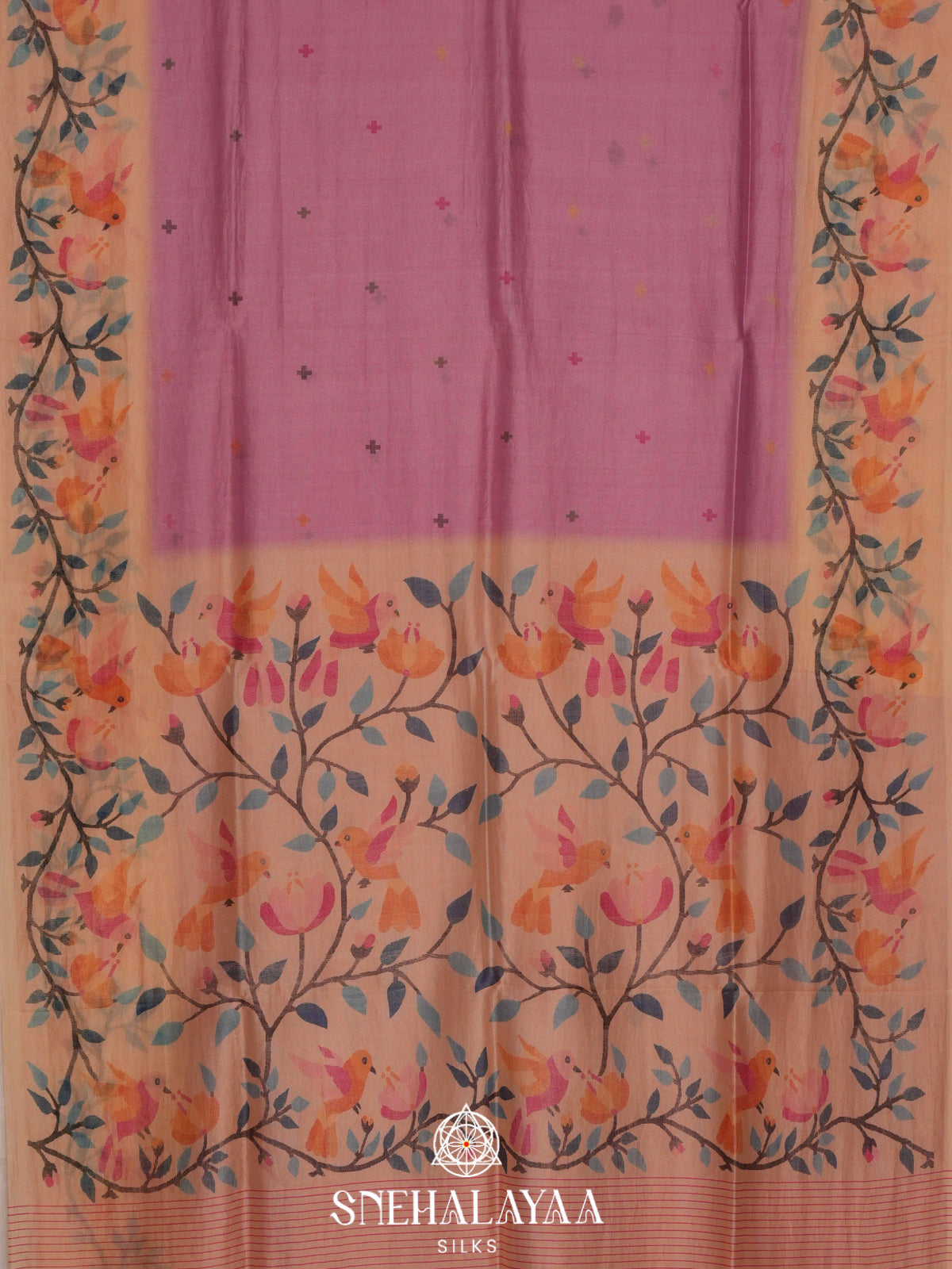 Mauve Tussar Saree