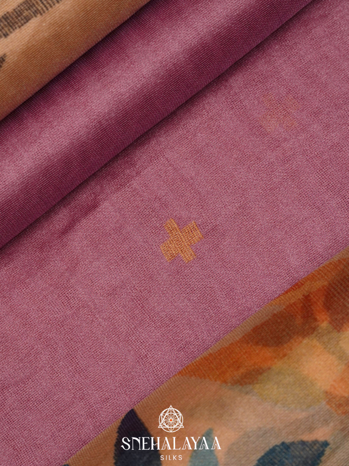 Mauve Pink Tussar Saree