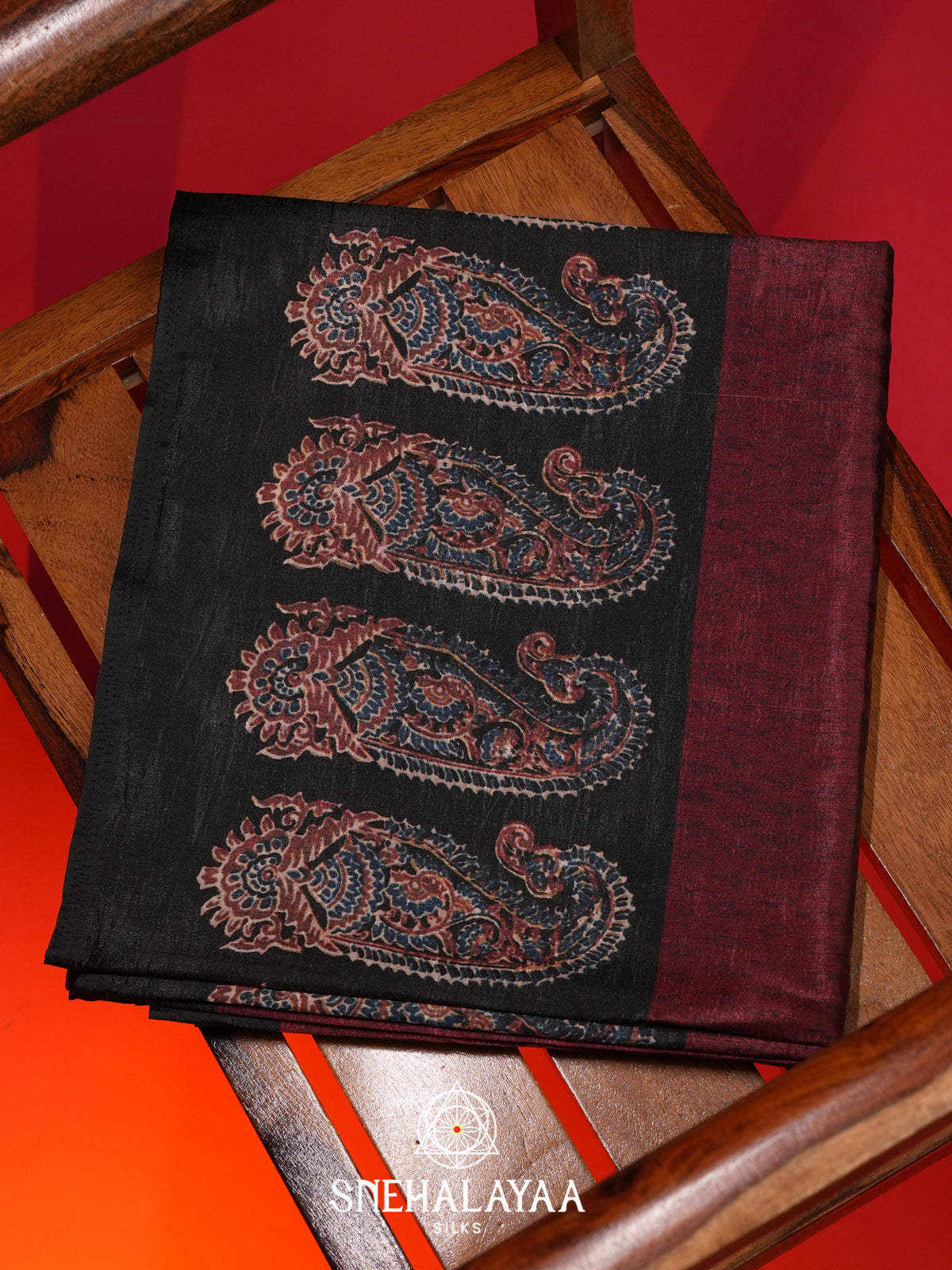 Maroon Dola Saree