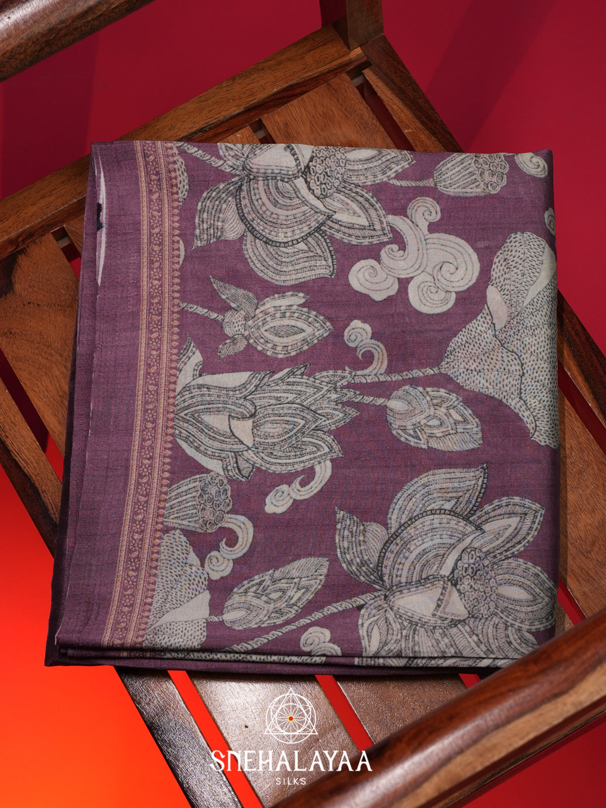Dusty Purple Dola Saree