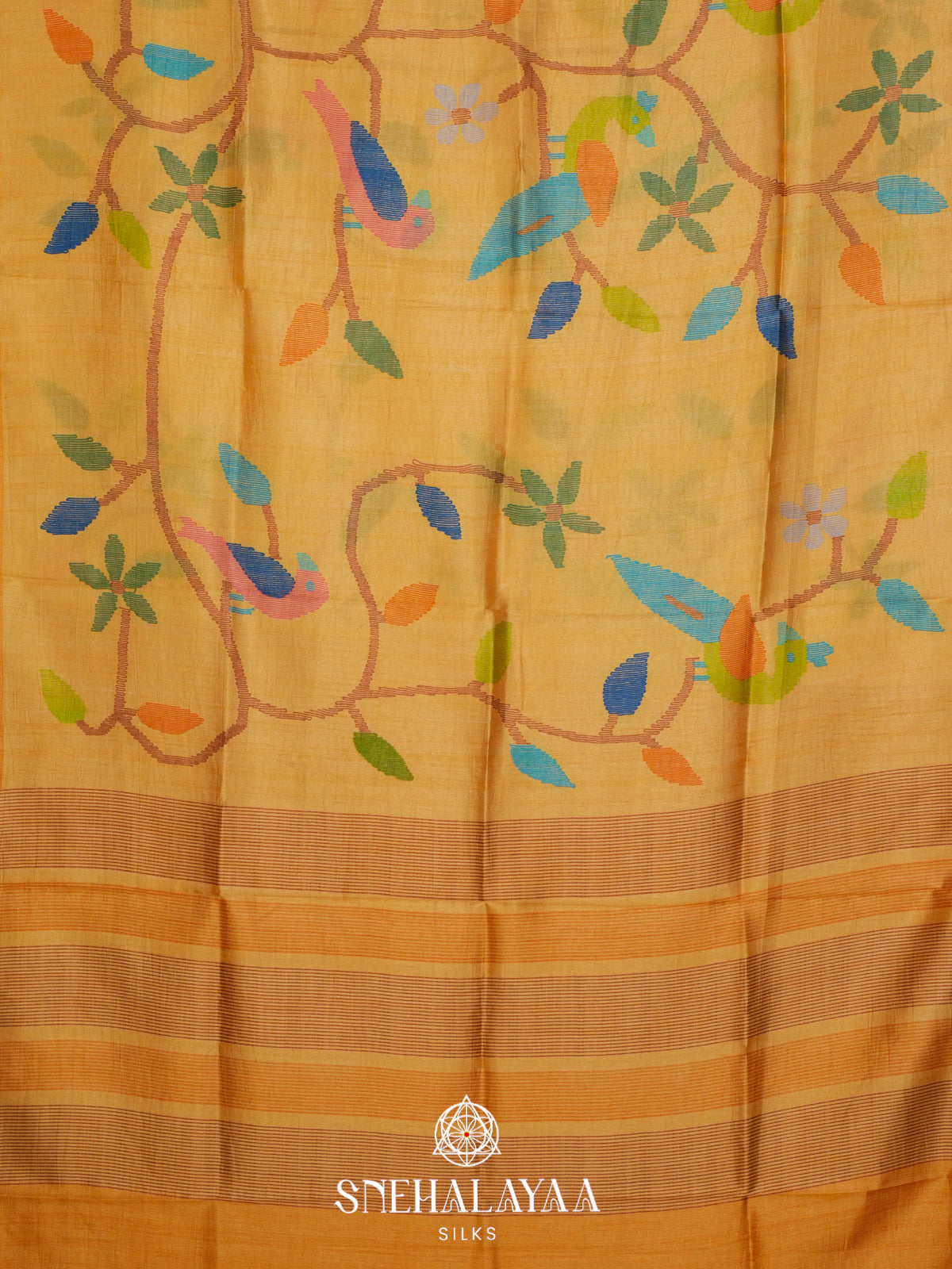 Mango Yellow Dola Saree