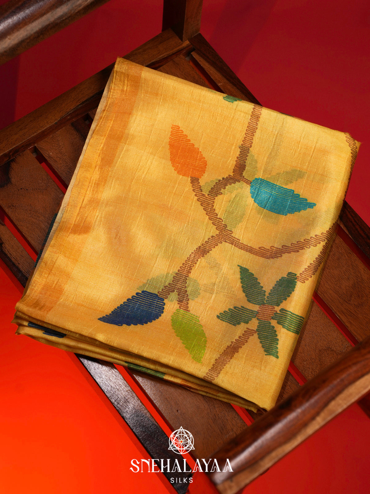Mango Yellow Dola Saree
