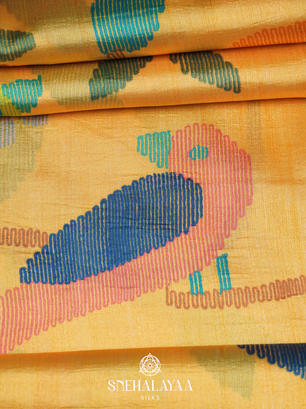 Mango Yellow Dola Saree