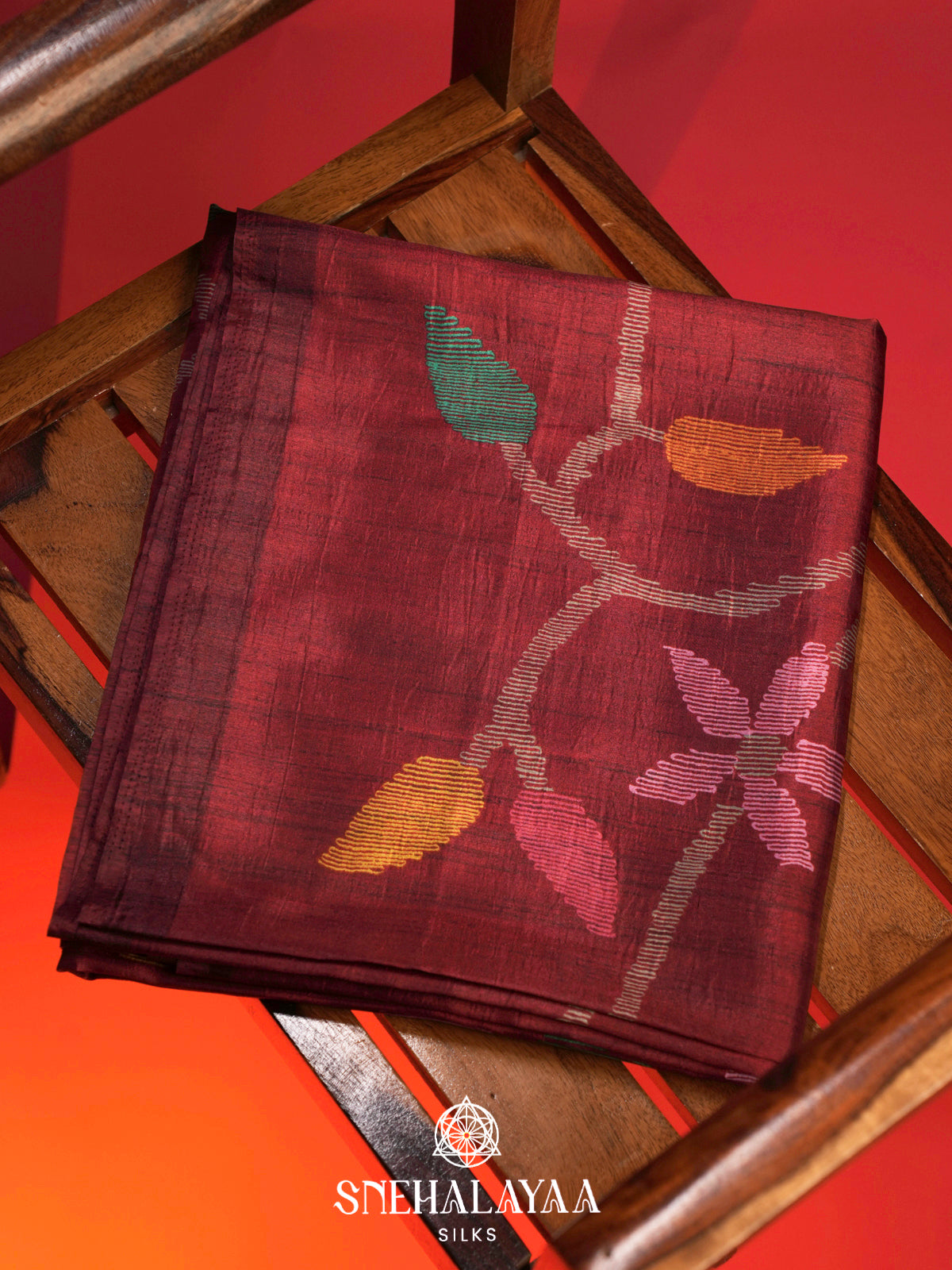 Maroon Dola Saree
