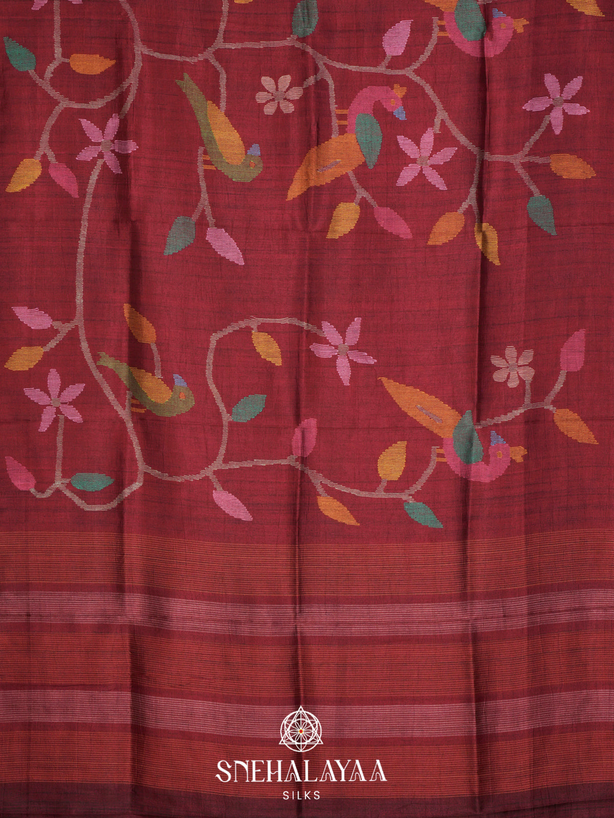 Maroon Dola Saree