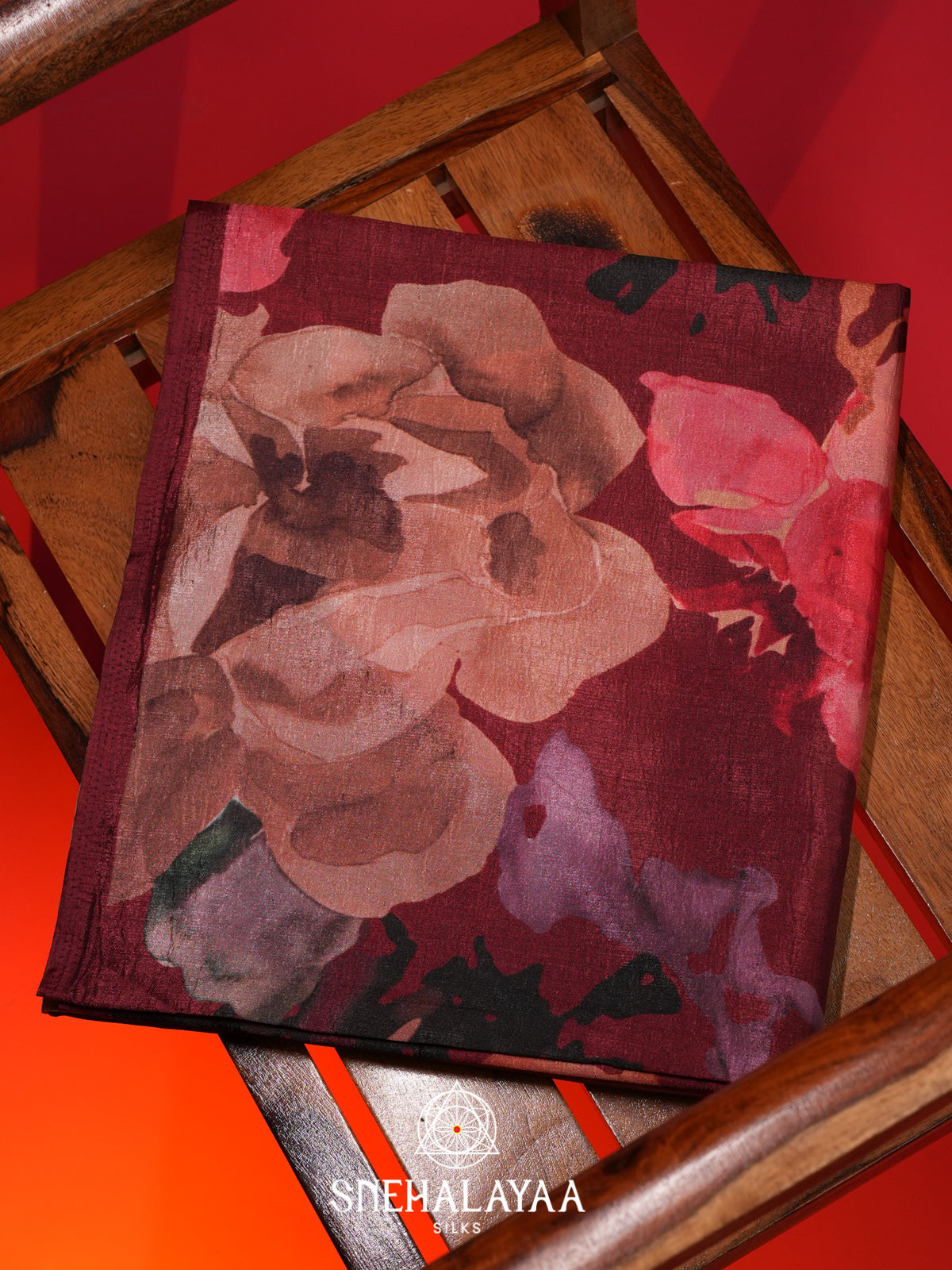 Maroon Dola Saree