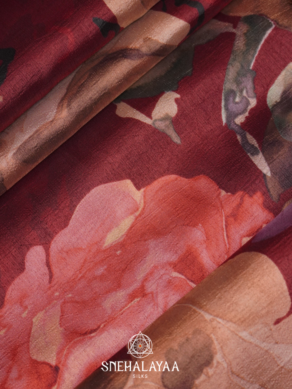Maroon Dola Saree