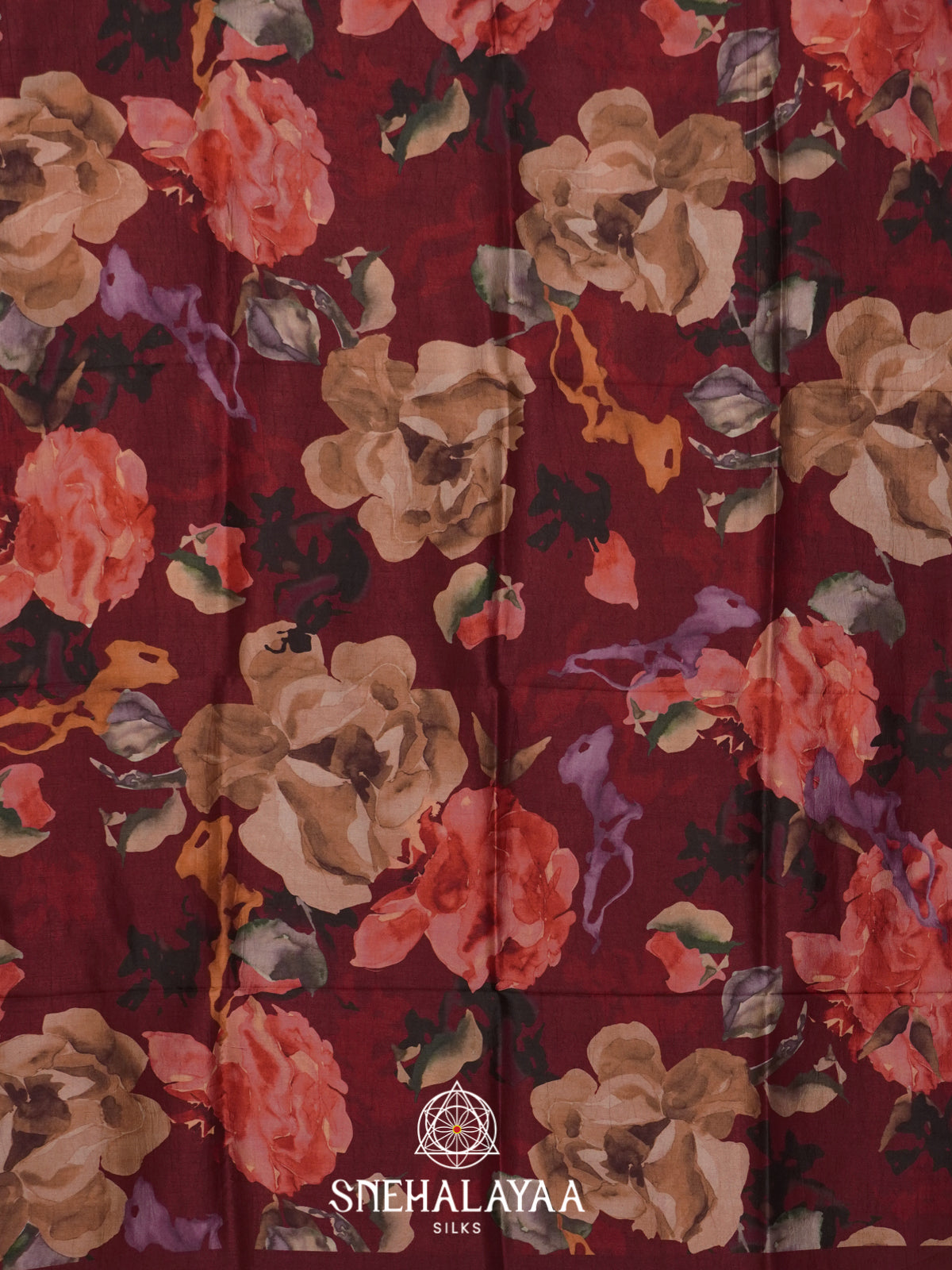 Maroon Dola Saree