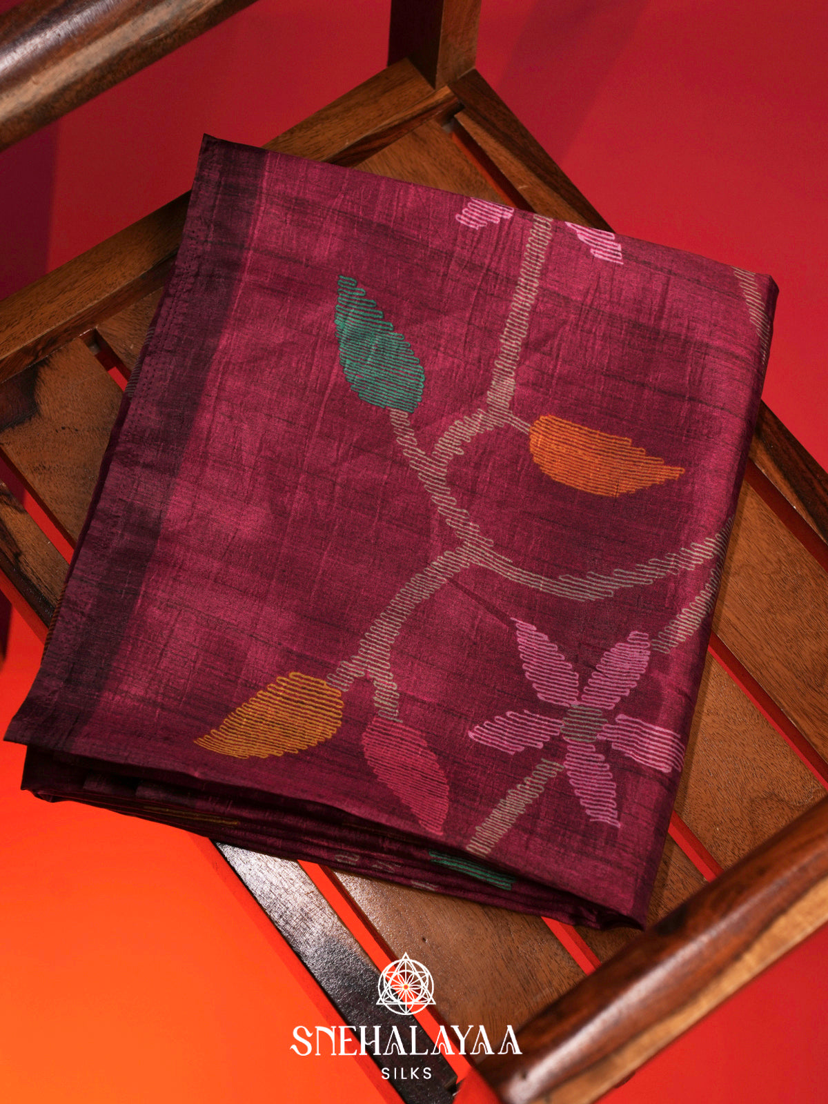 Maroon Dola Saree
