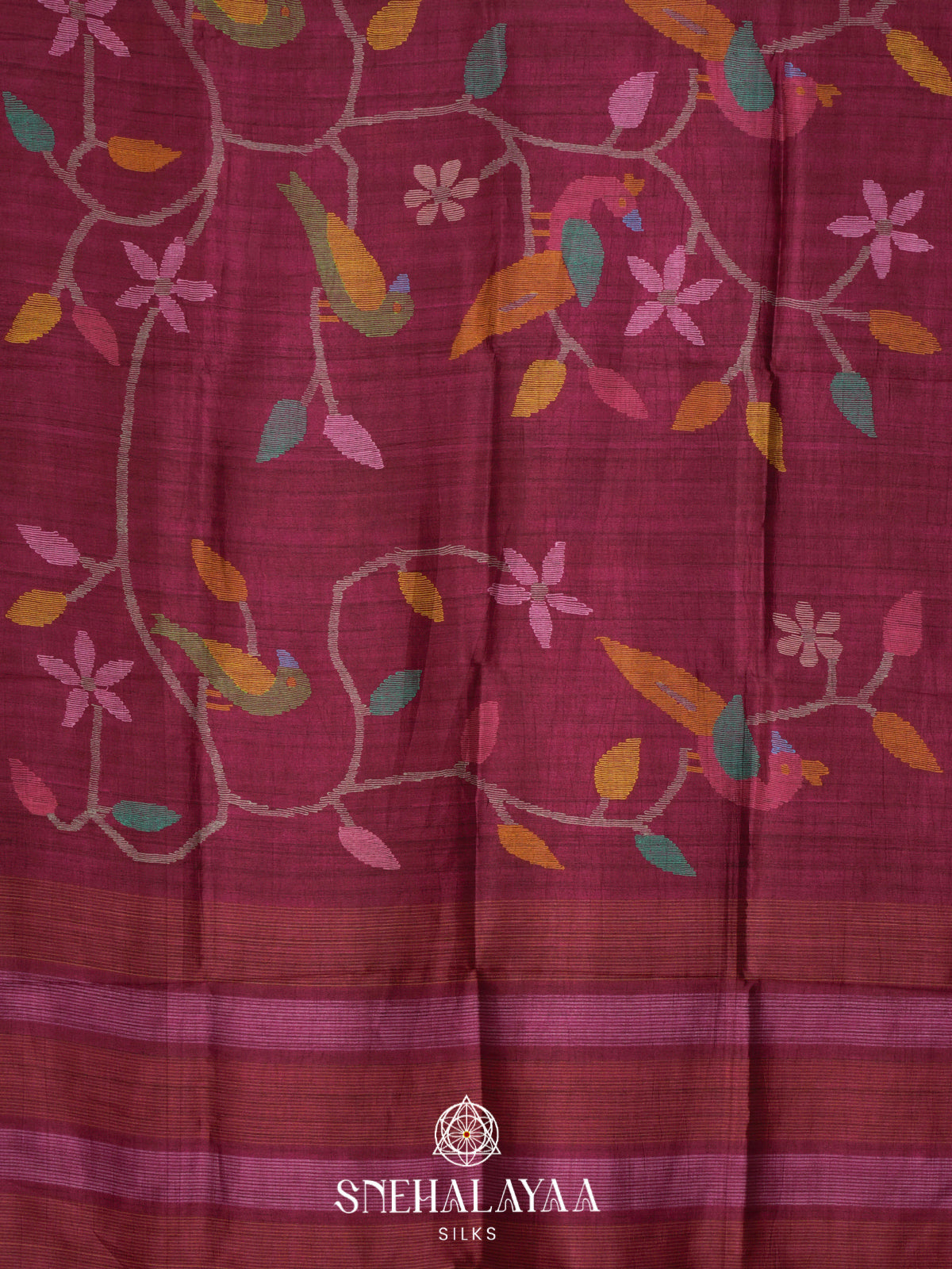 Maroon Dola Saree