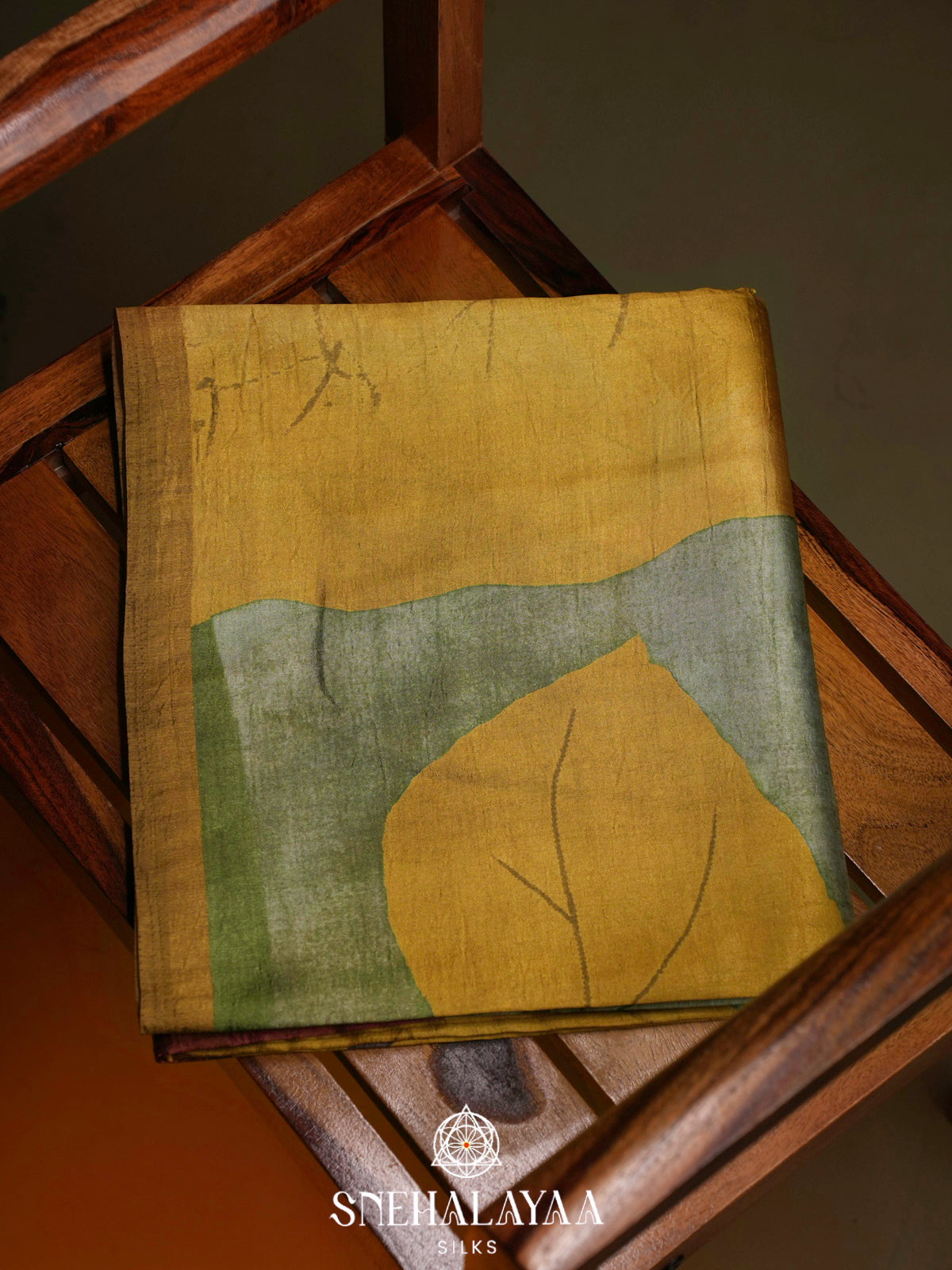 Mustard Olive Dola Saree