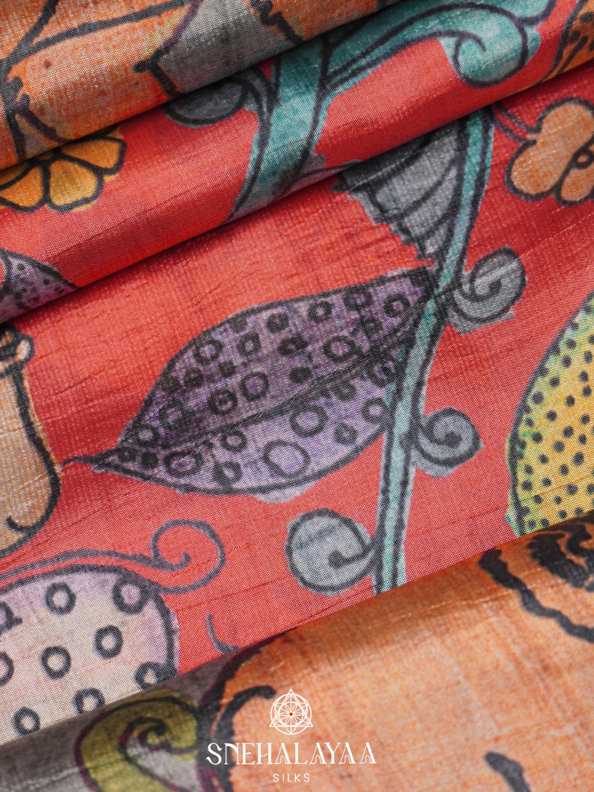 Coral Peach Dola Saree