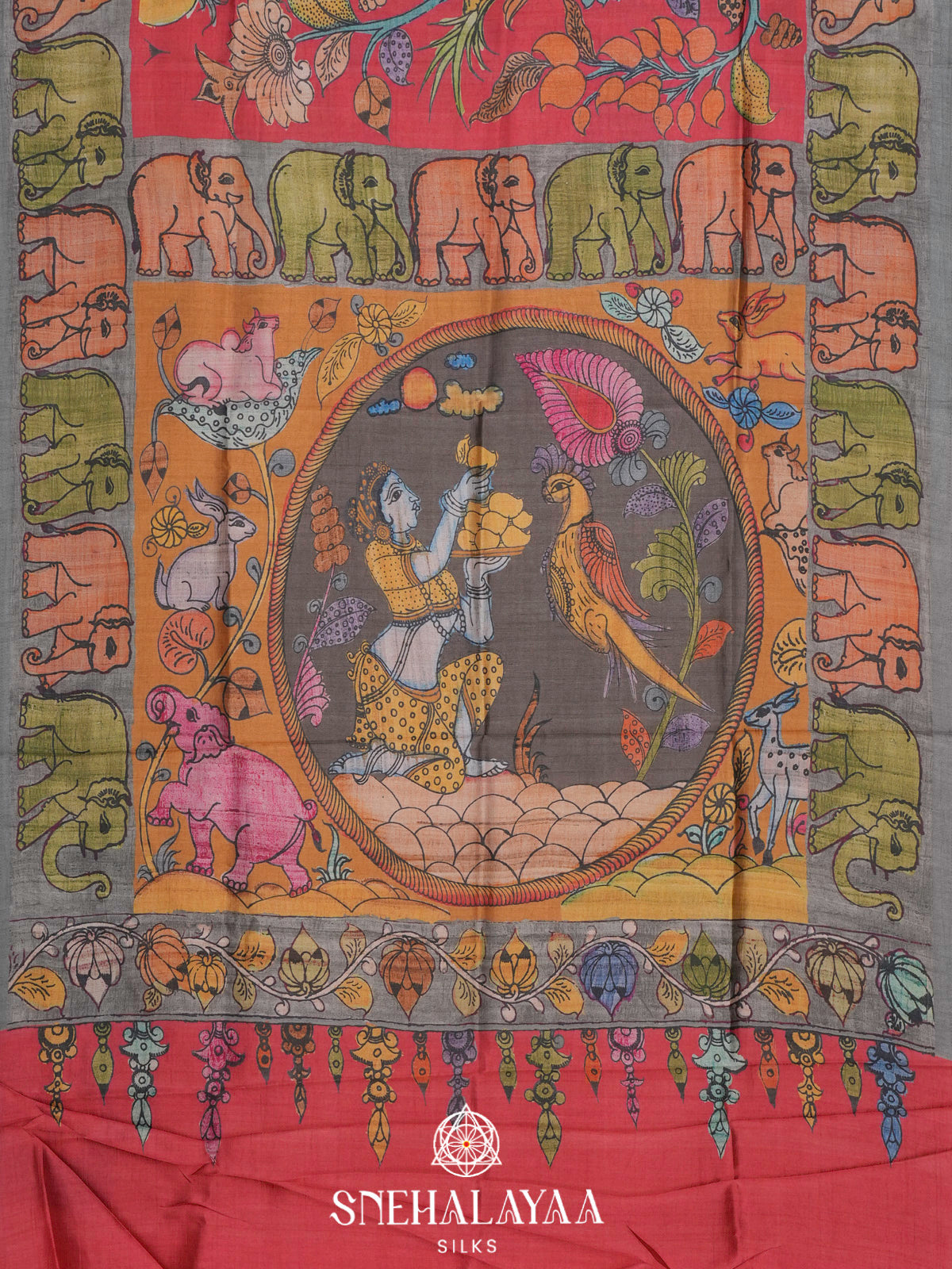 Coral Peach Dola Saree