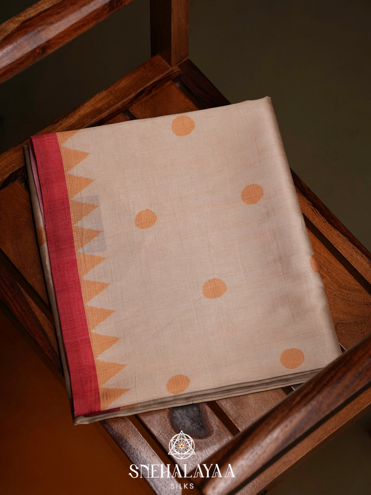 Ivory Beige Dola Saree