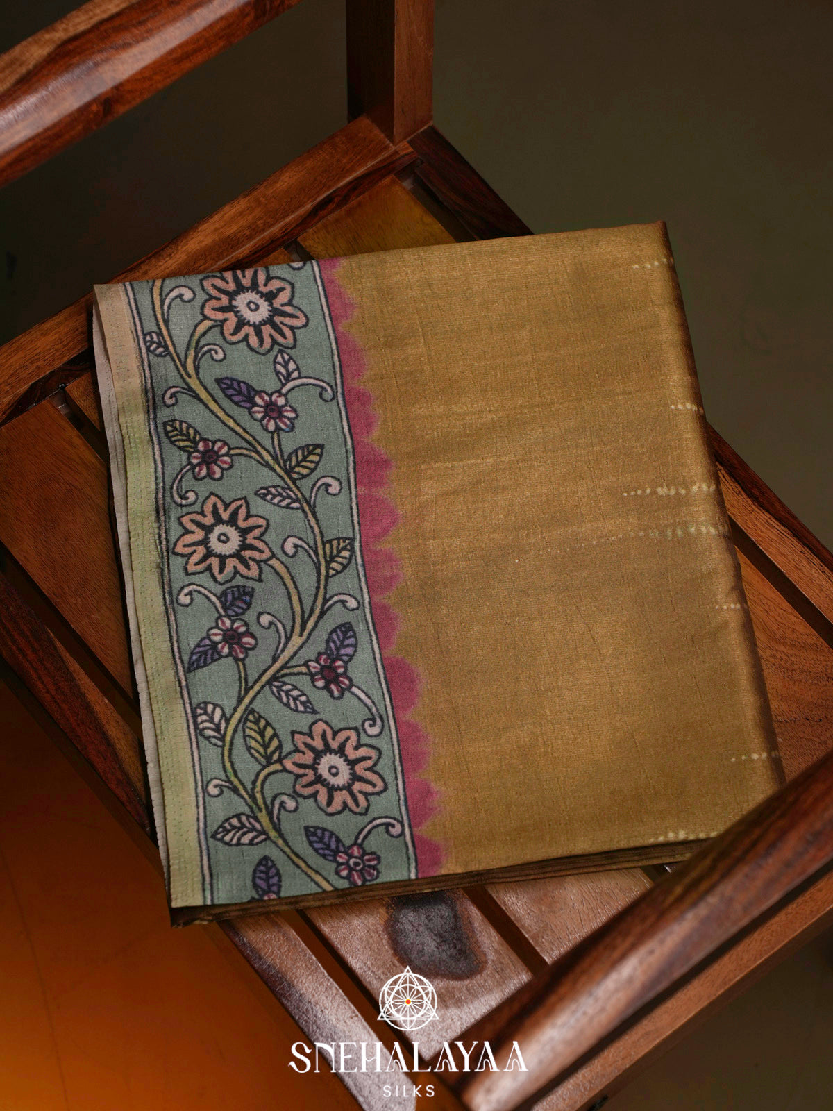 Olive Gold Dola Saree