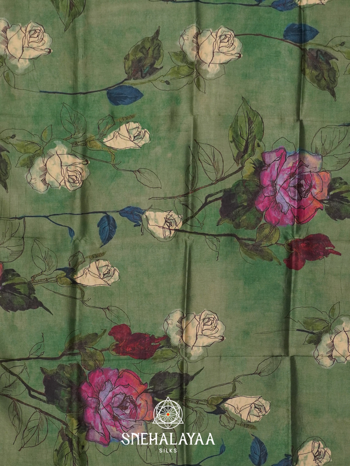 Moss Green Dola Saree