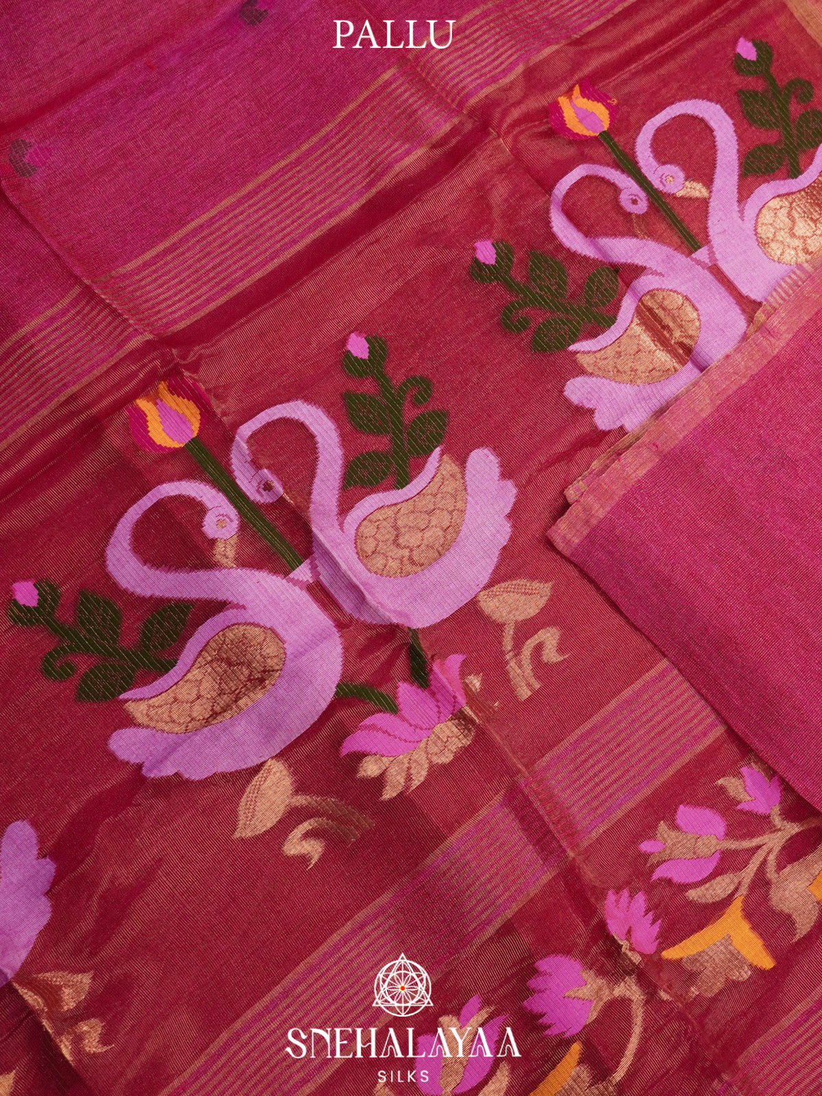 Ruby Red Linen Saree