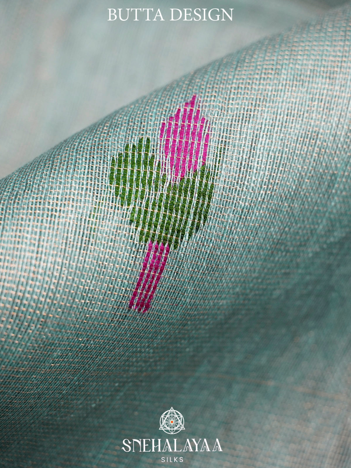Mint Blue Linen Saree