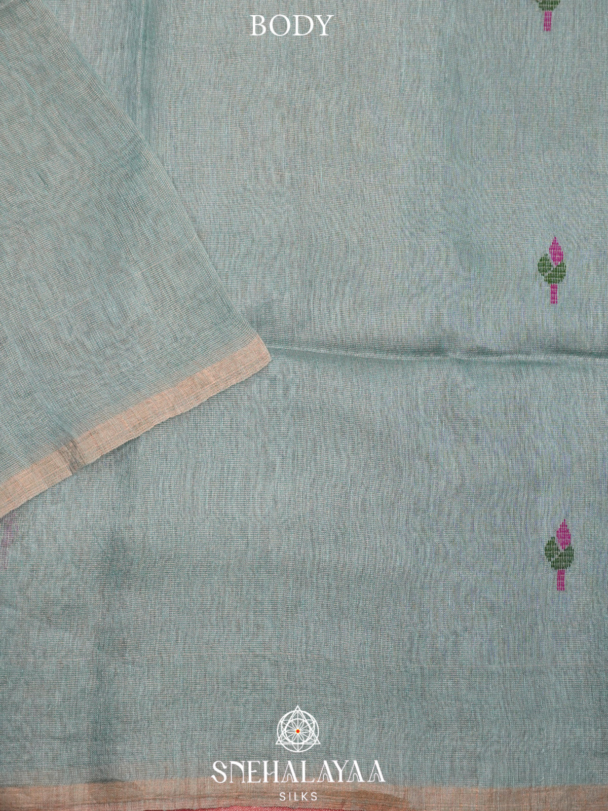 Mint Blue Linen Saree