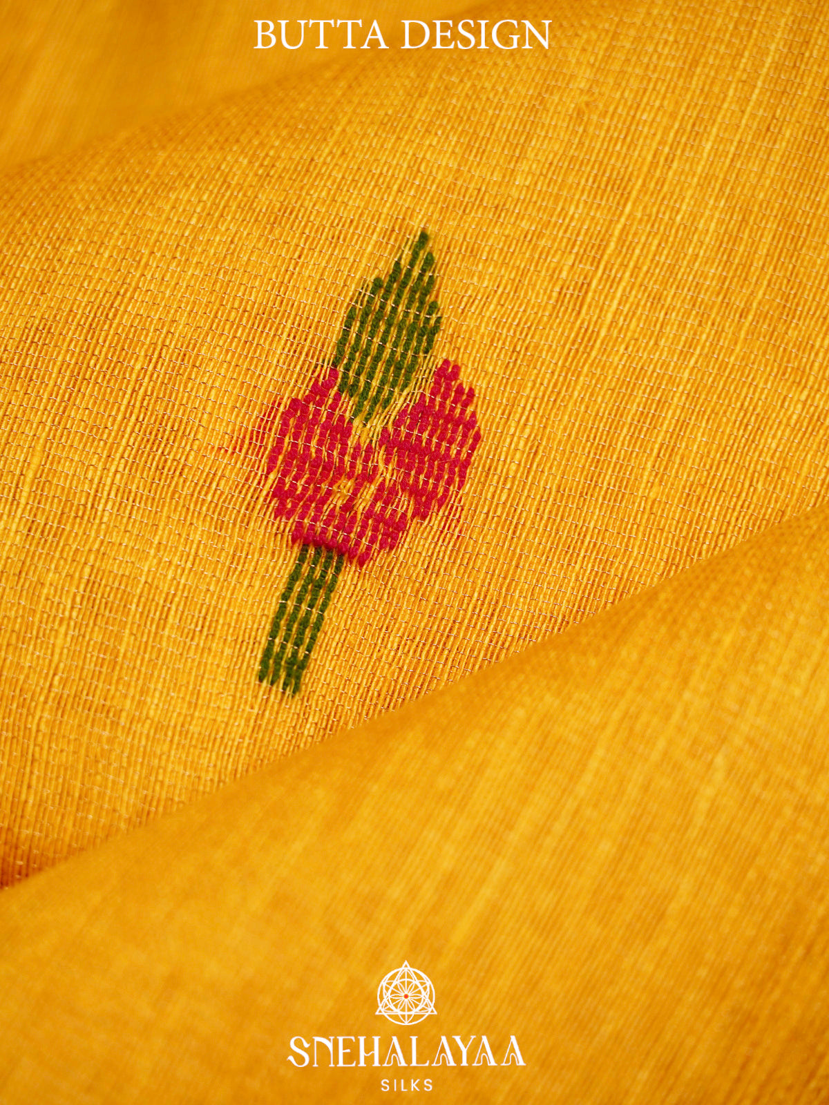 Mango Yellow Linen Saree