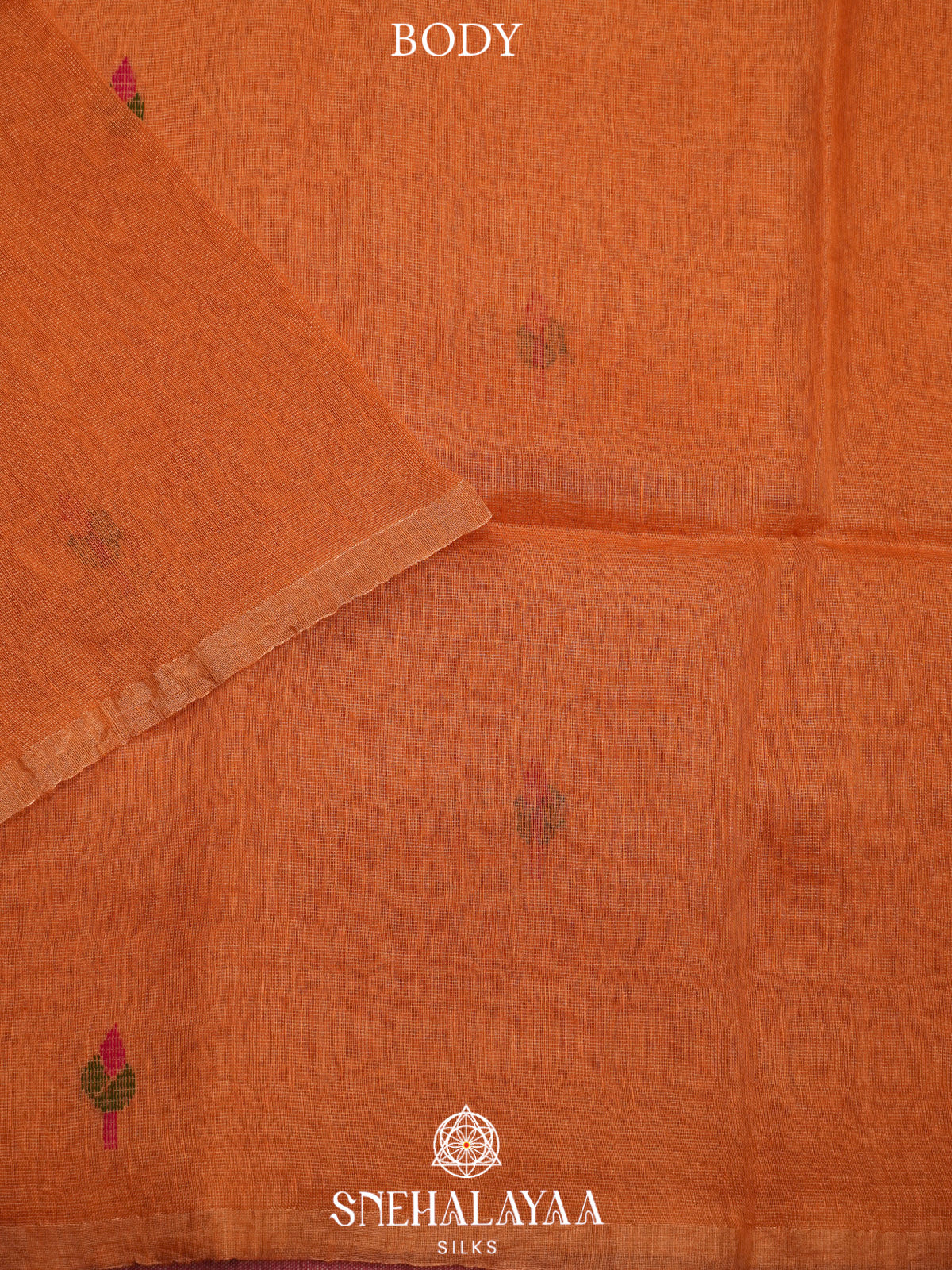 Orange Linen Saree