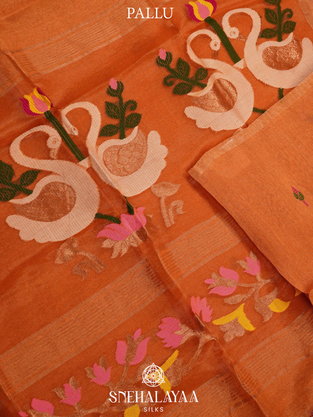 Orange Linen Saree