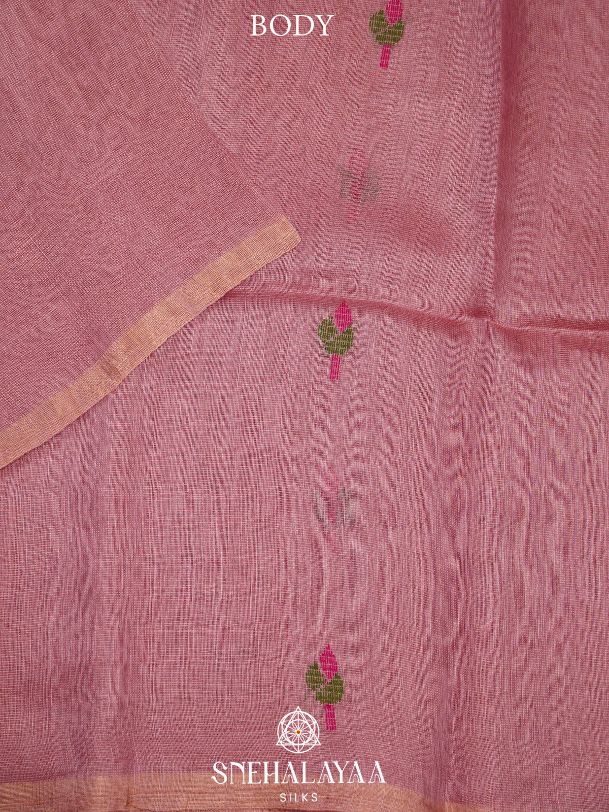 Mauve Pink Linen Saree