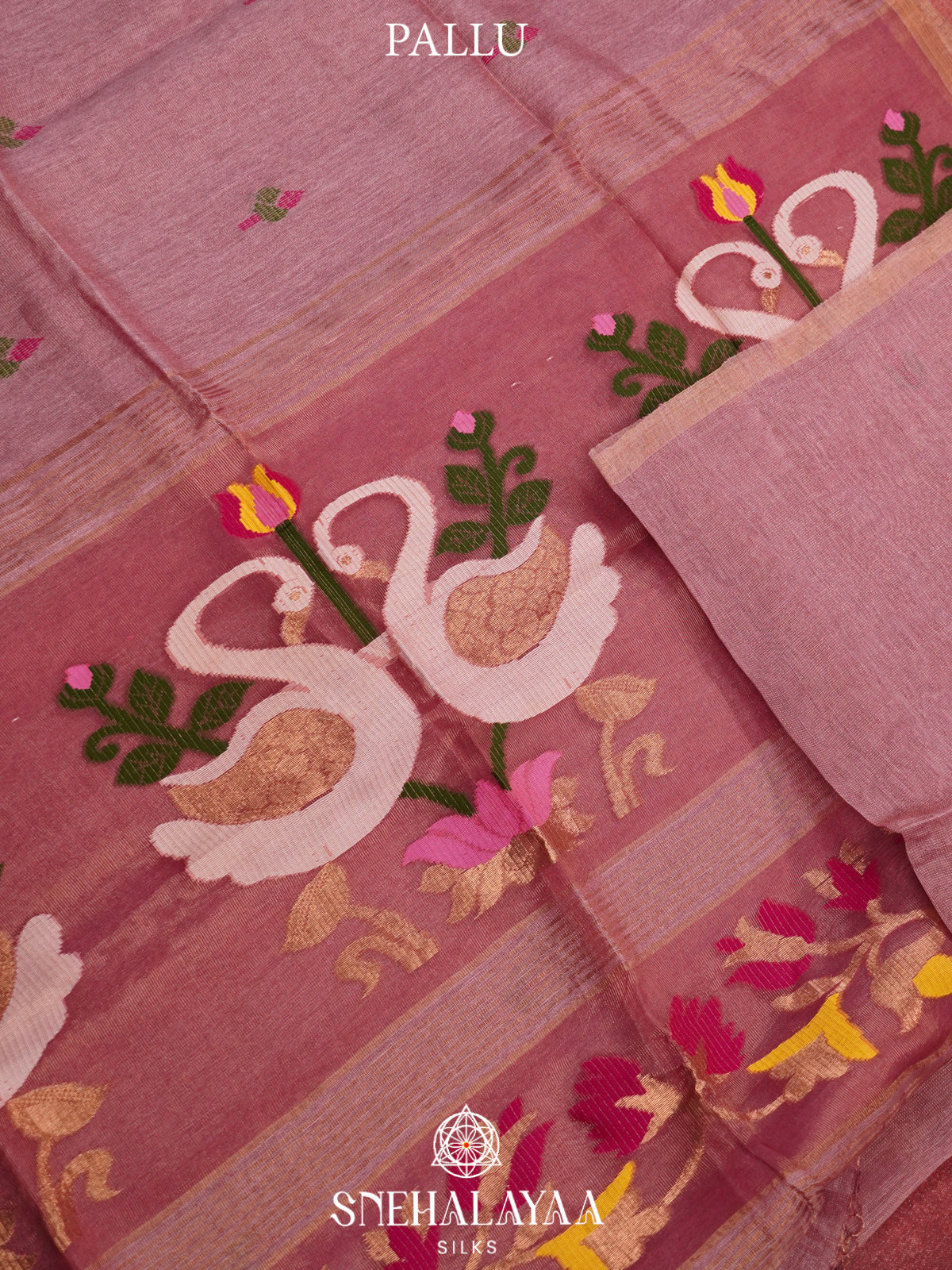 Mauve Pink Linen Saree
