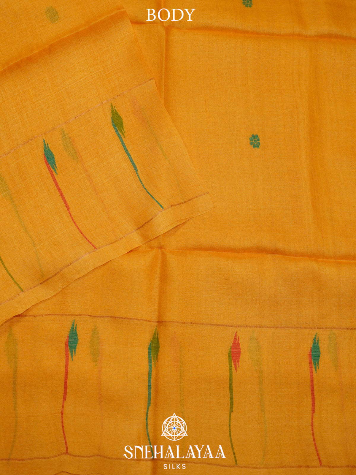 Mango Yellow Tussar Saree
