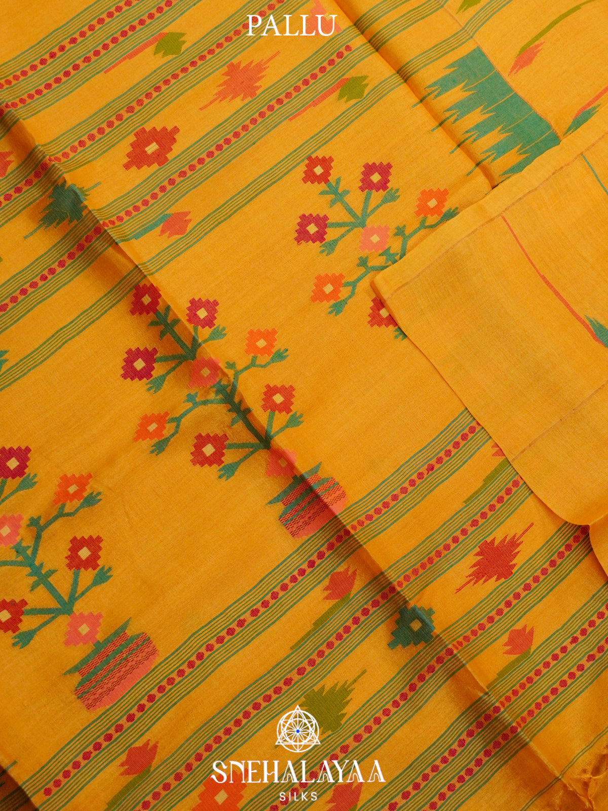 Mango Yellow Tussar Saree