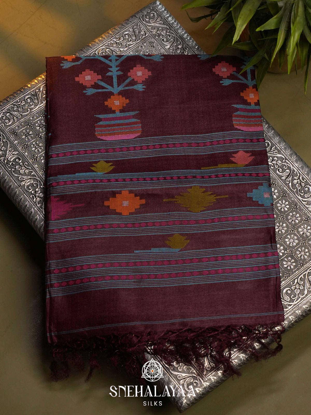 Coffee Brown Tussar Saree