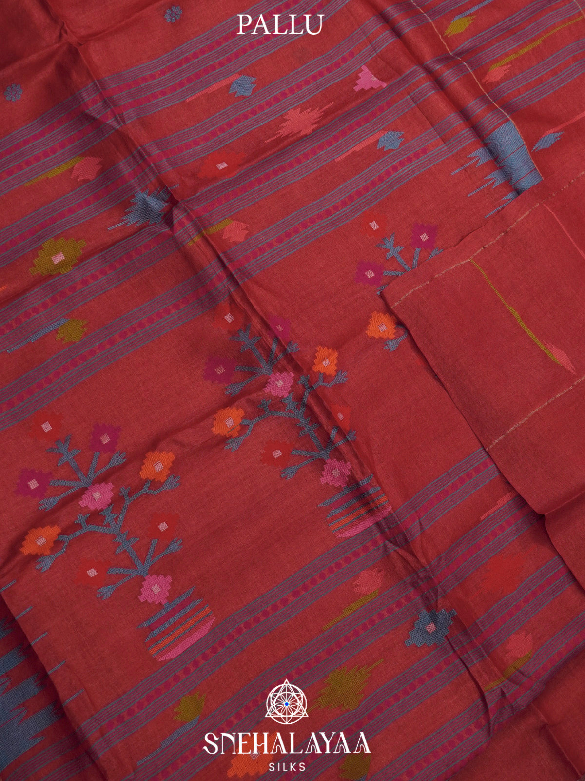 Maroon Tussar Saree