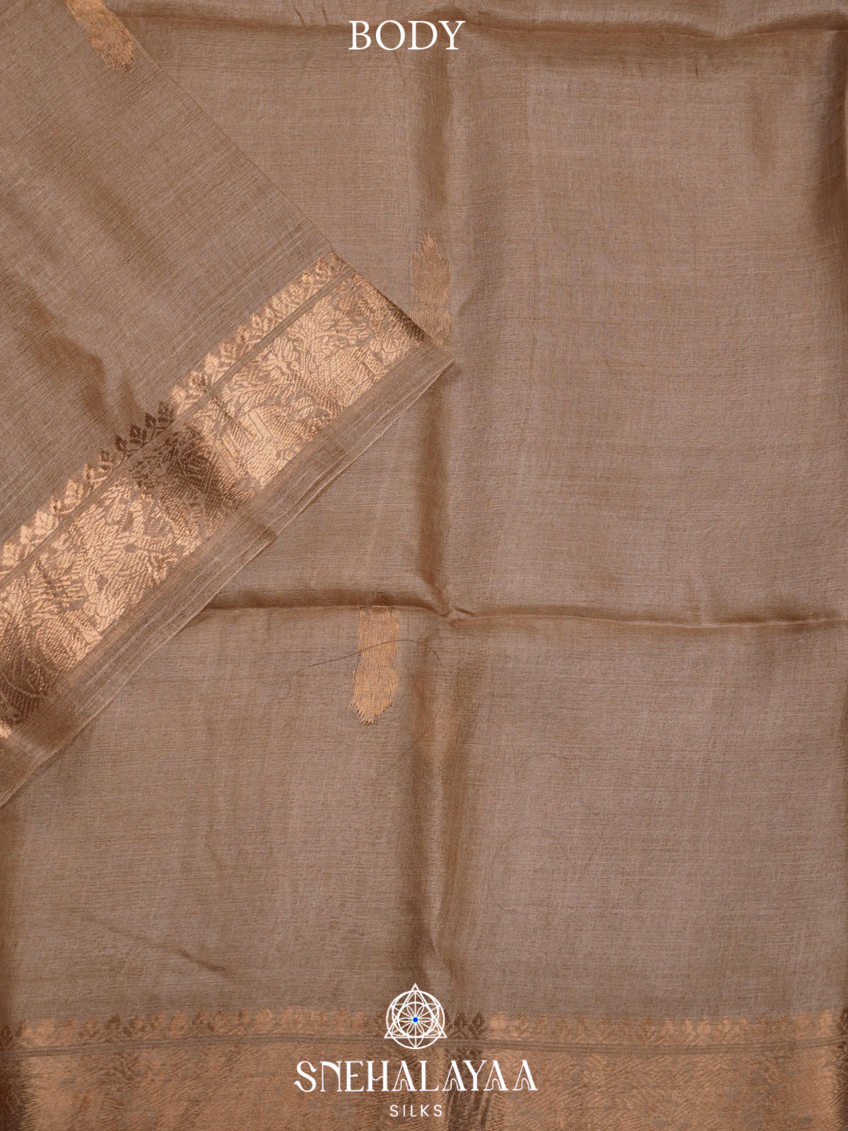 Beige Gold Tussar Saree