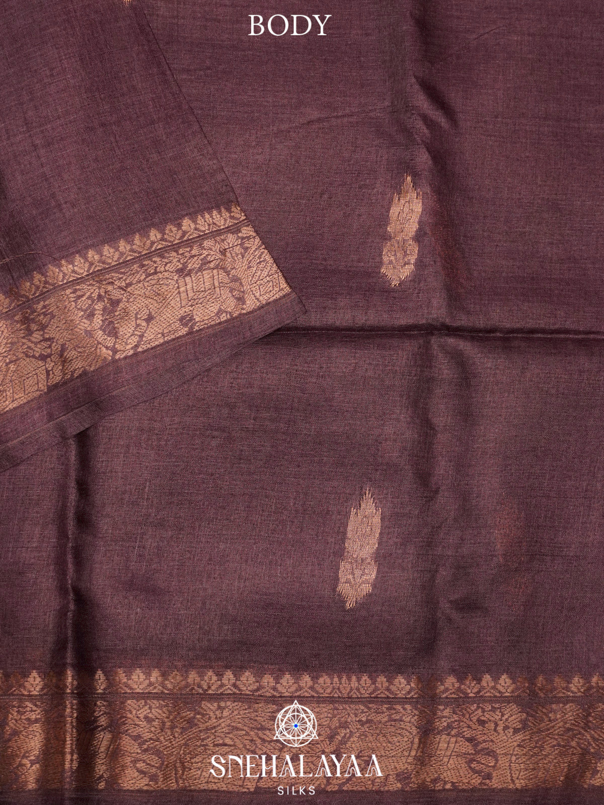 Brown Tussar Saree