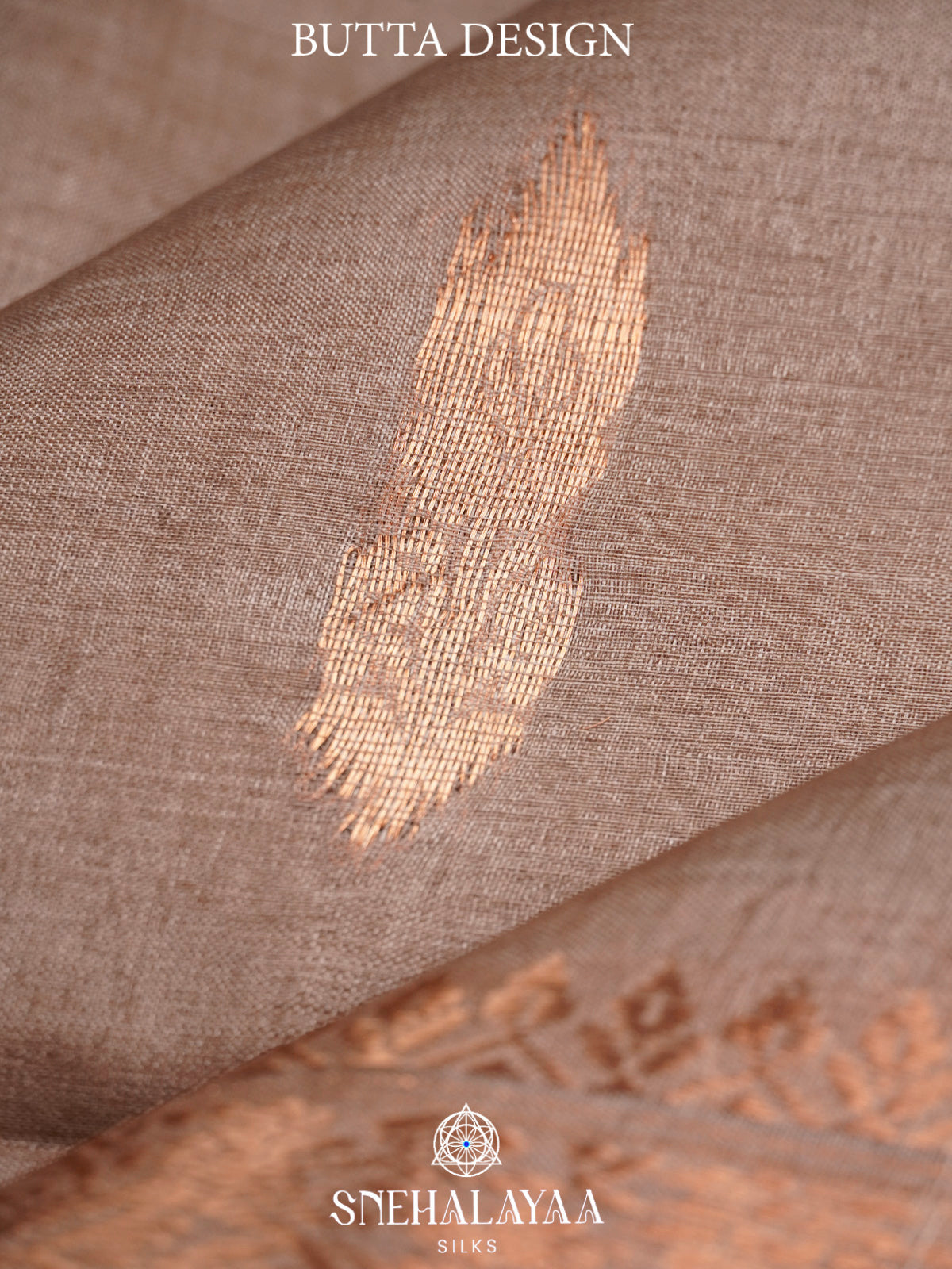 Beige Gold Tussar Saree
