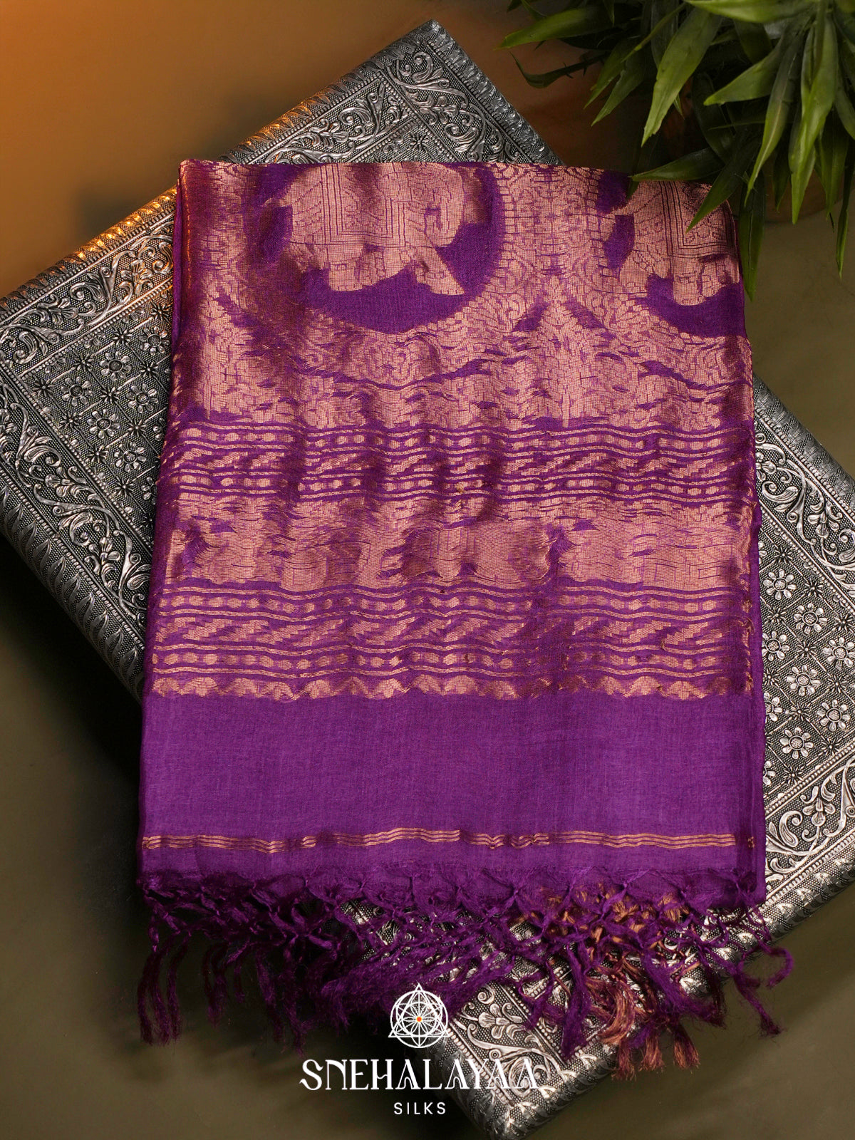 Violet Tussar Saree