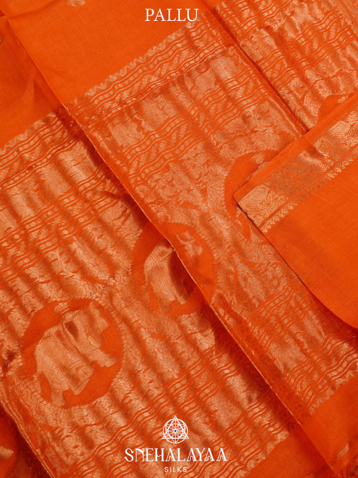 Rust Orange Tussar Saree