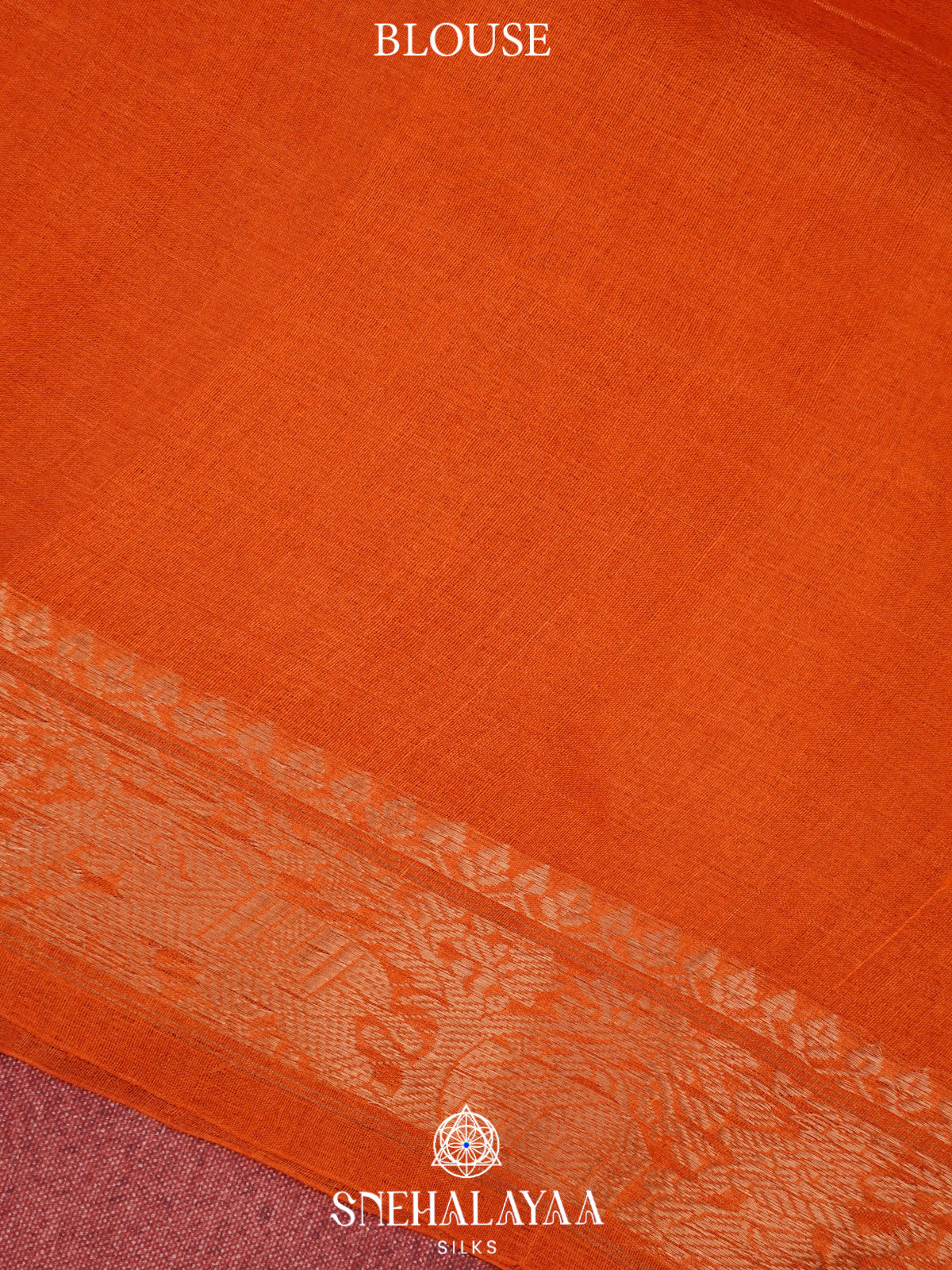 Rust Orange Tussar Saree