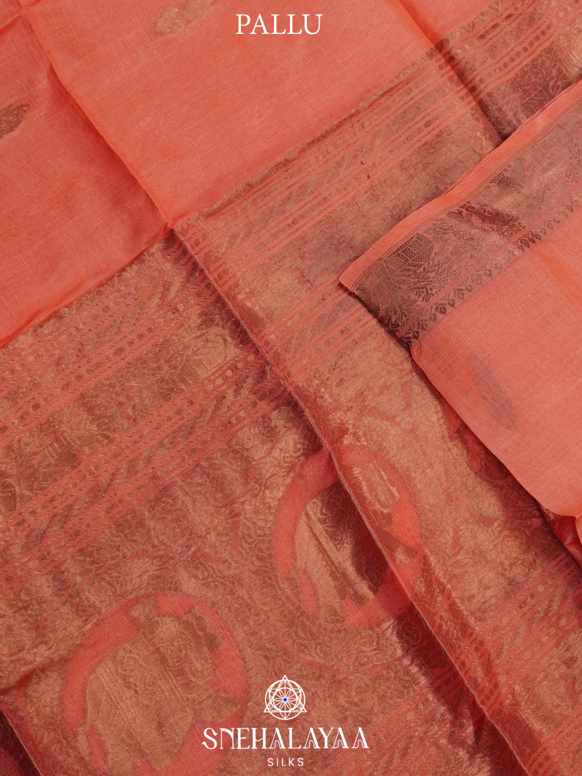 Peach Tussar Saree