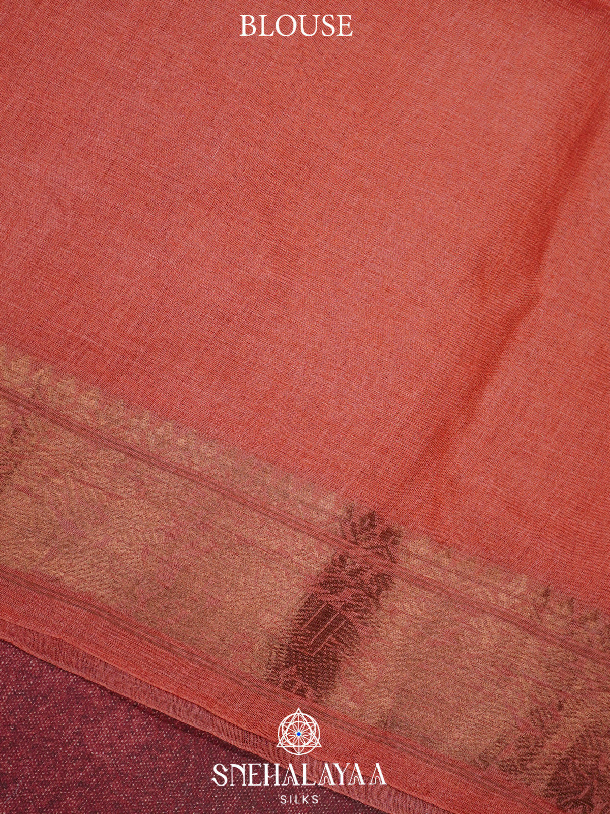 Peach Tussar Saree