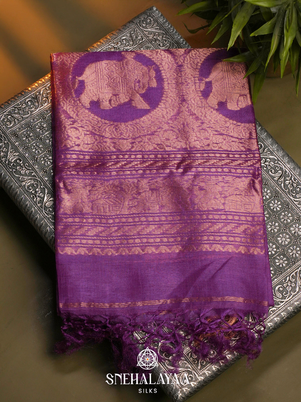 Purple Tussar Saree