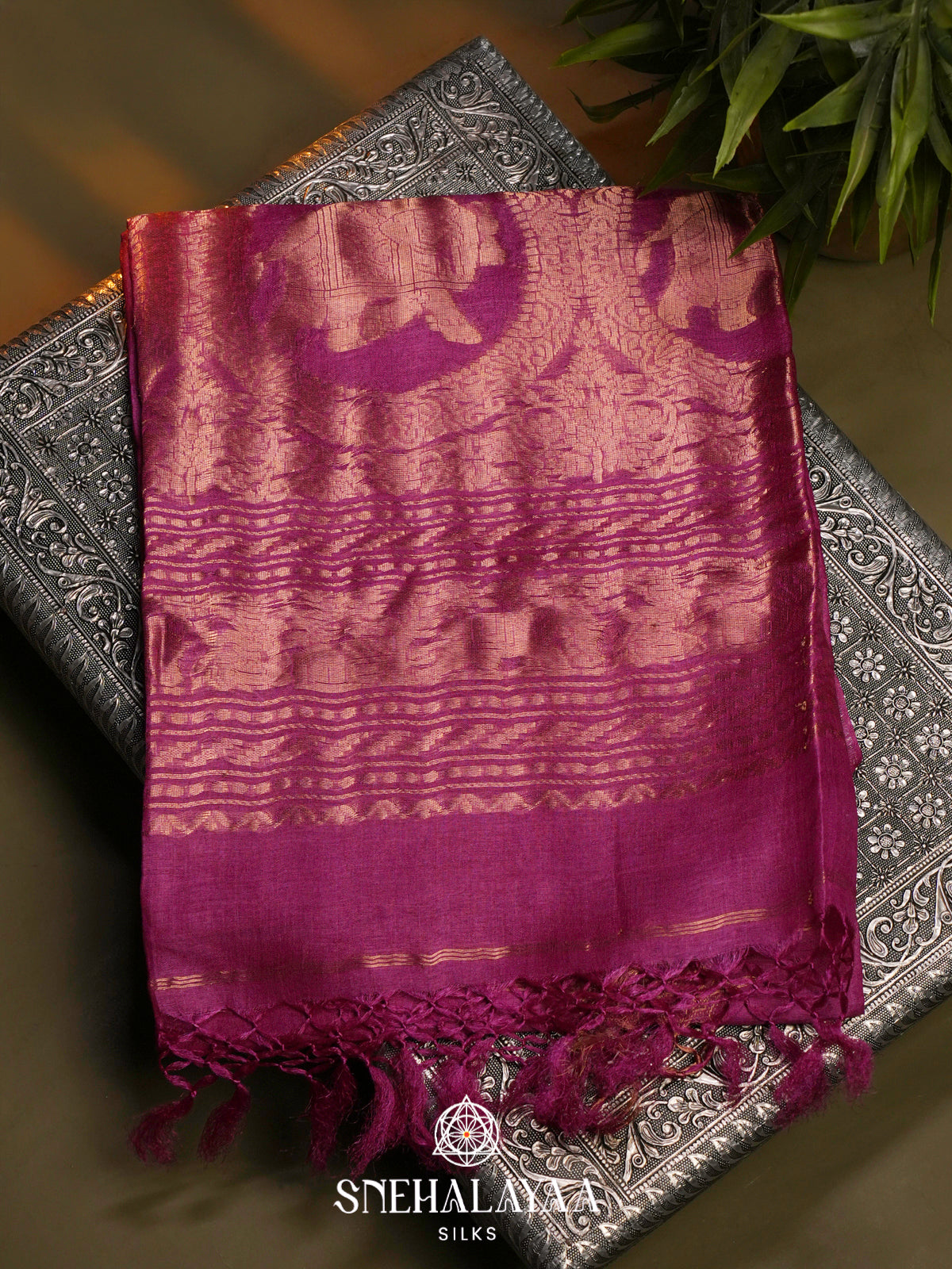Pink Tussar Saree