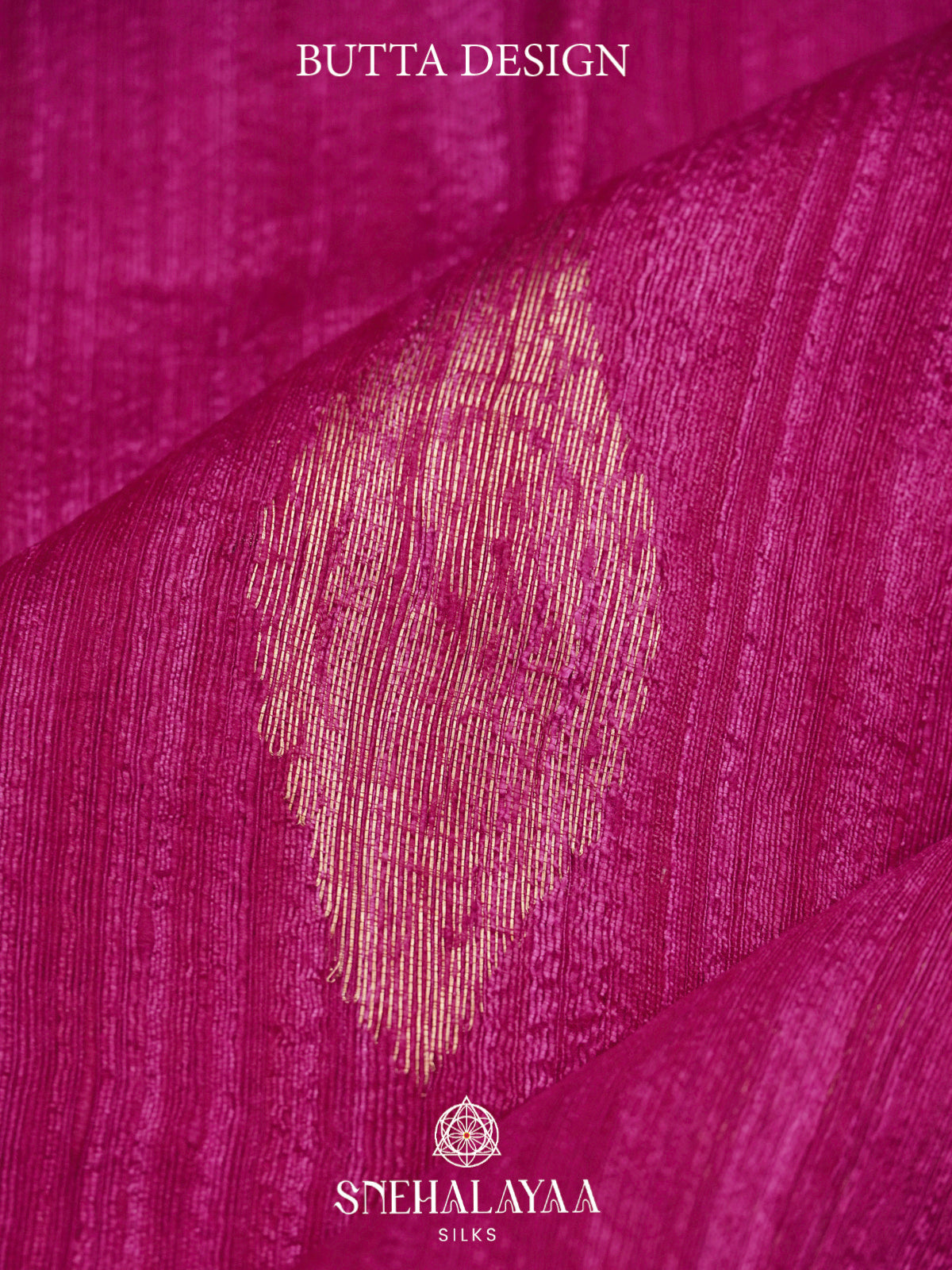 Magenta Matka Tussar Saree with Woven Border