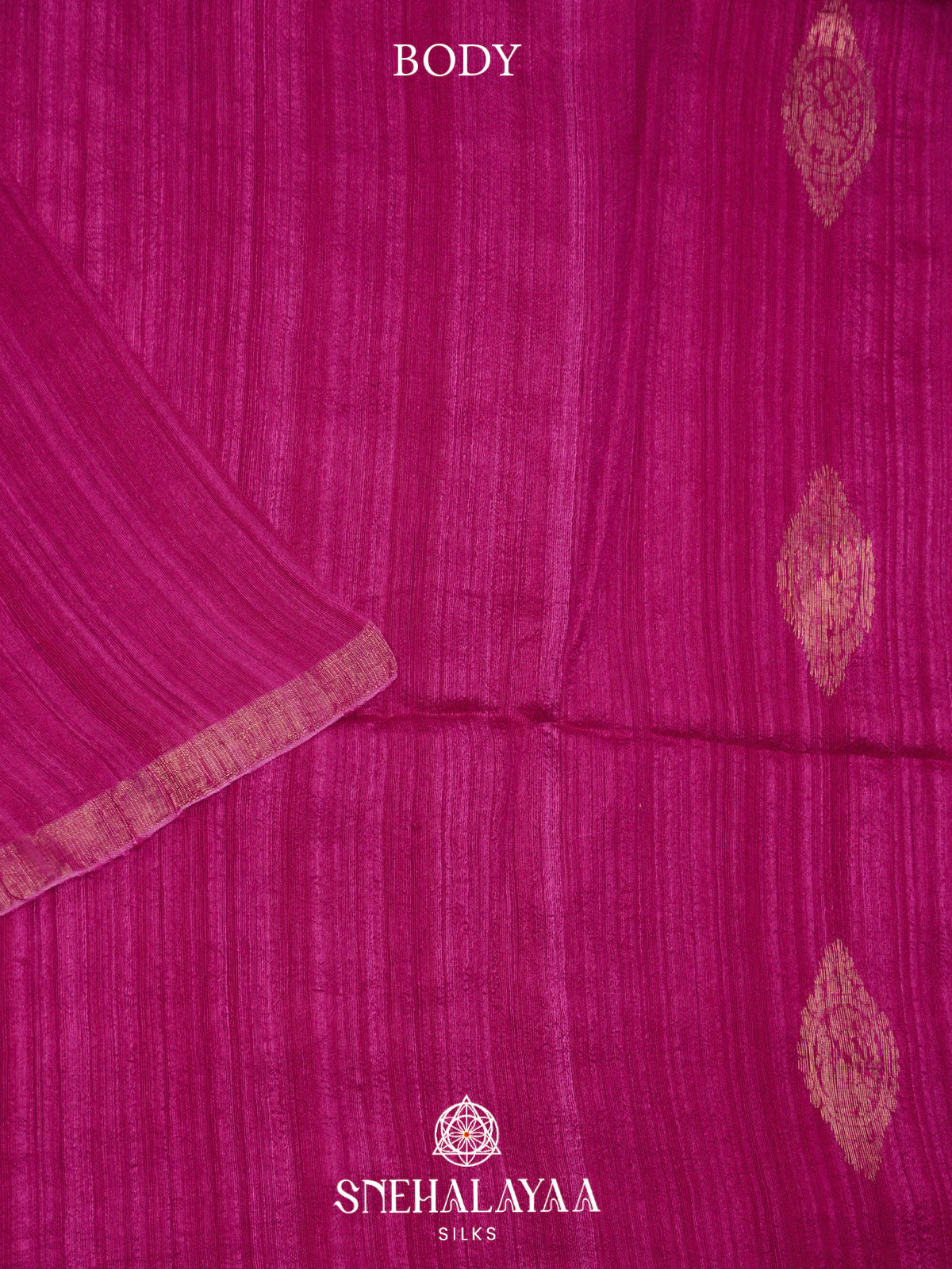 Magenta Matka Tussar Saree with Woven Border