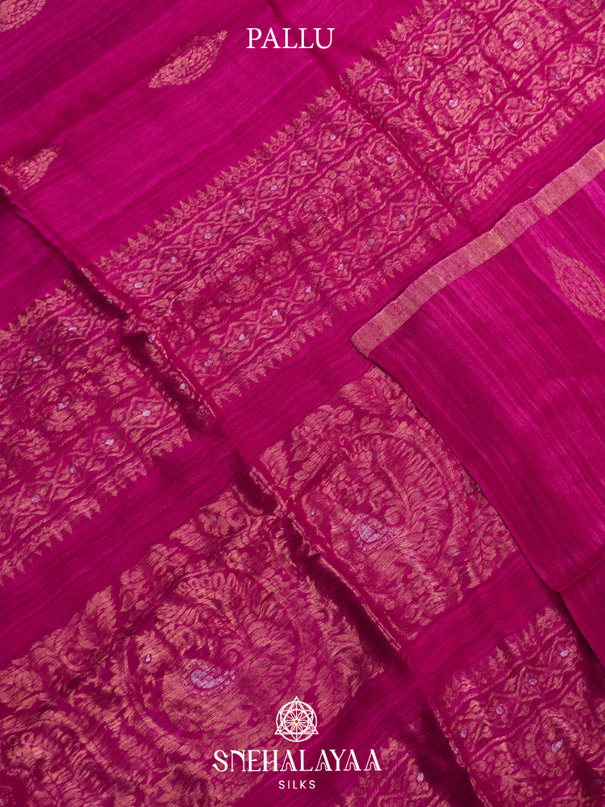 Magenta Matka Tussar Saree with Woven Border