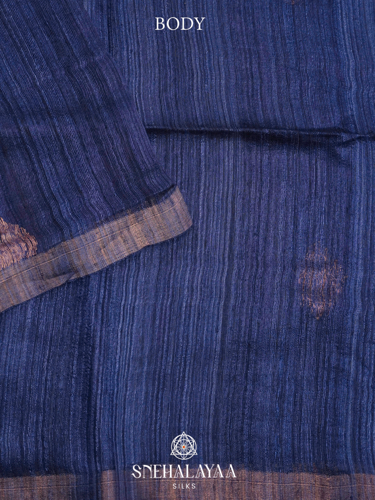 Blue Matka Tussar Saree with Woven Border