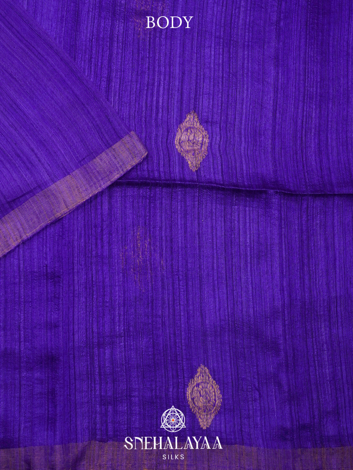 Royal Purple Matka Tussar Saree with Woven Border