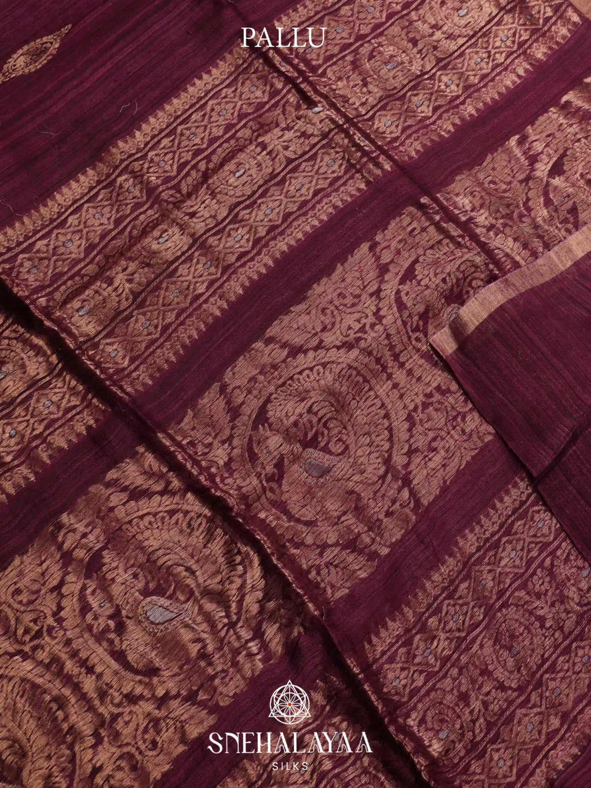 Wine Matka Tussar Saree with Woven Border